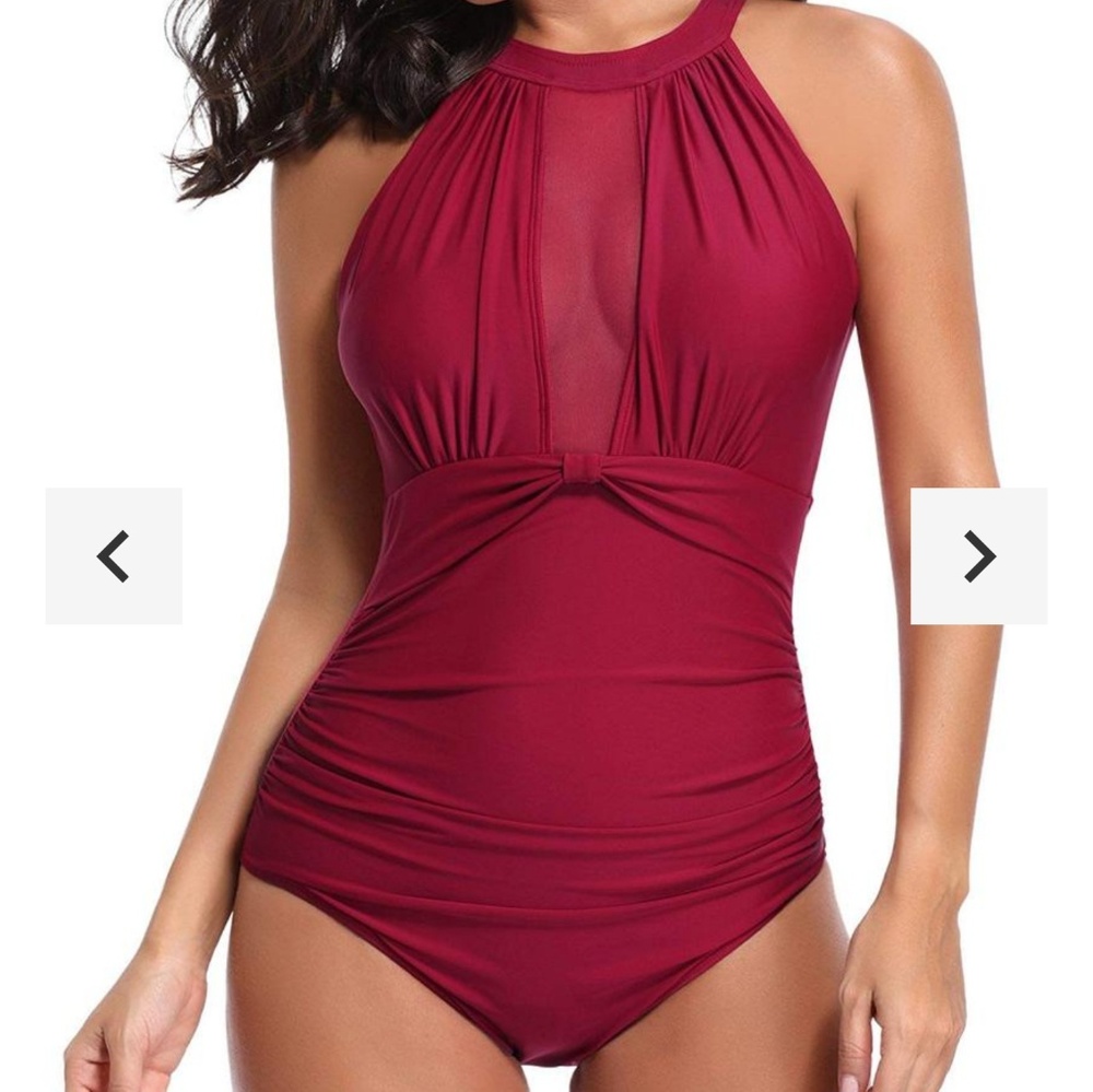 2/$20 Burgundy one piece bathing suit NWT SZ M
